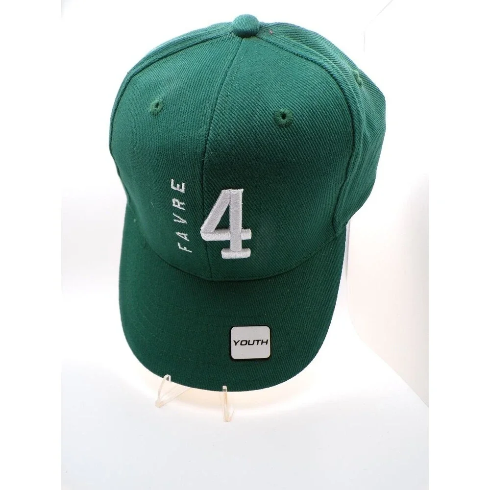 Team Apparel Youth Green Brett Favre 4 Retro Baseball Cap Adjustable Boys